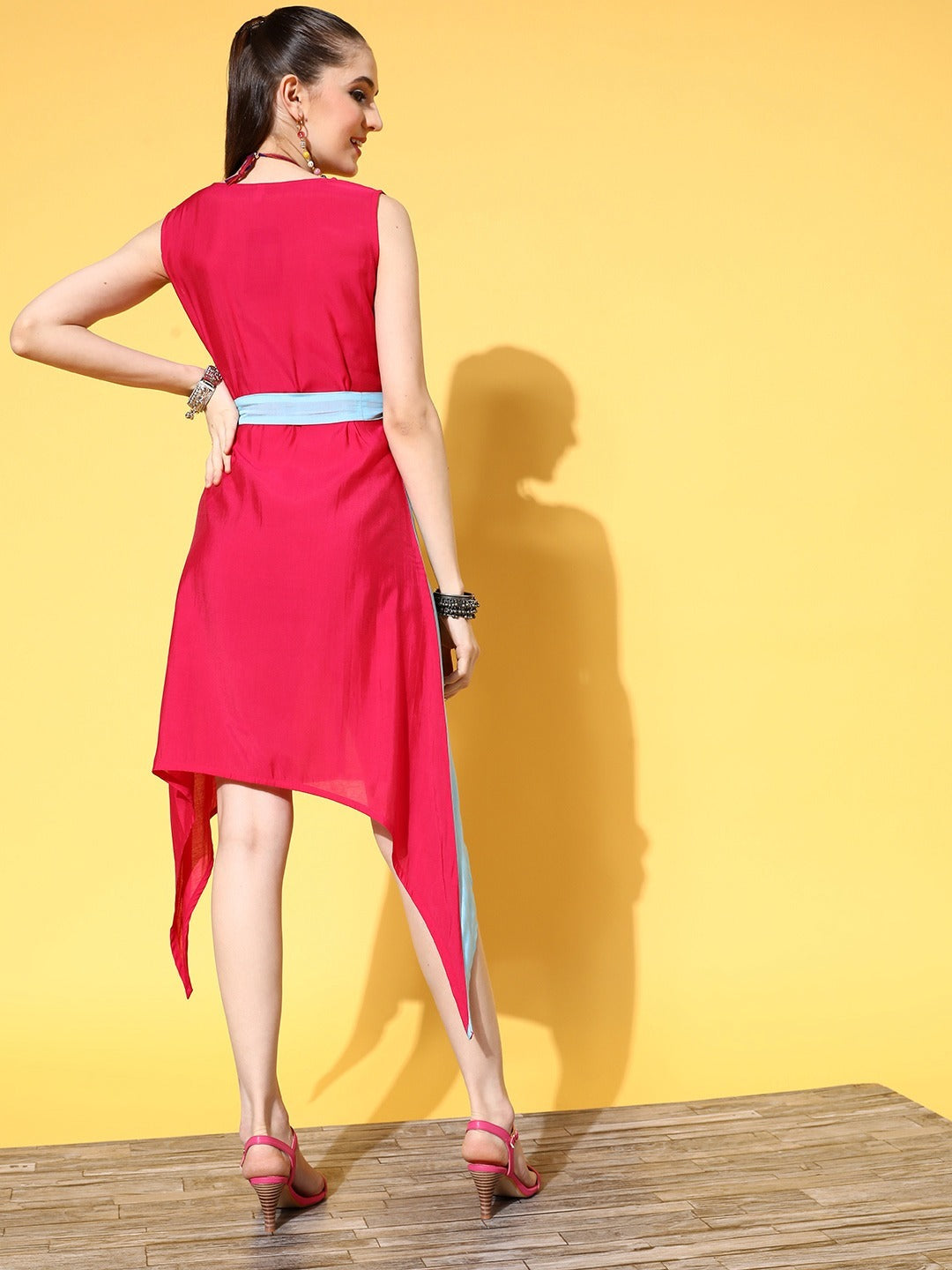 Yufta Pink Fit & Flare Dress - Distacart
