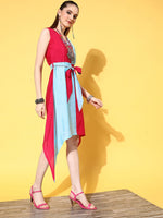 Thumbnail for Yufta Pink Fit & Flare Dress - Distacart