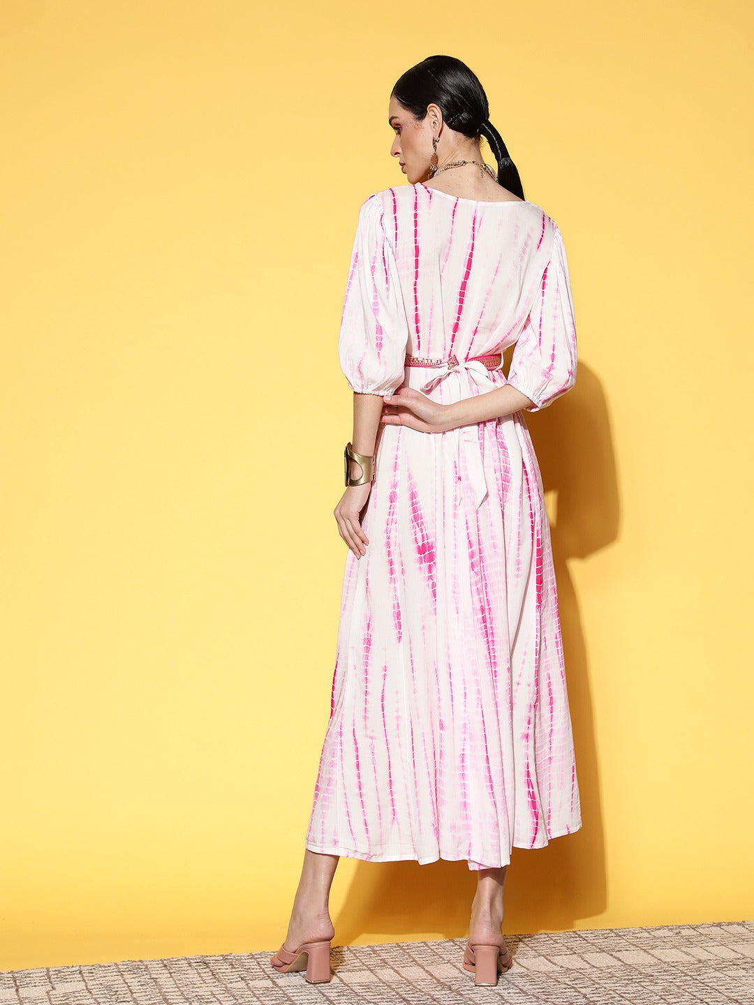 Yufta Pink Midi Dress - Distacart