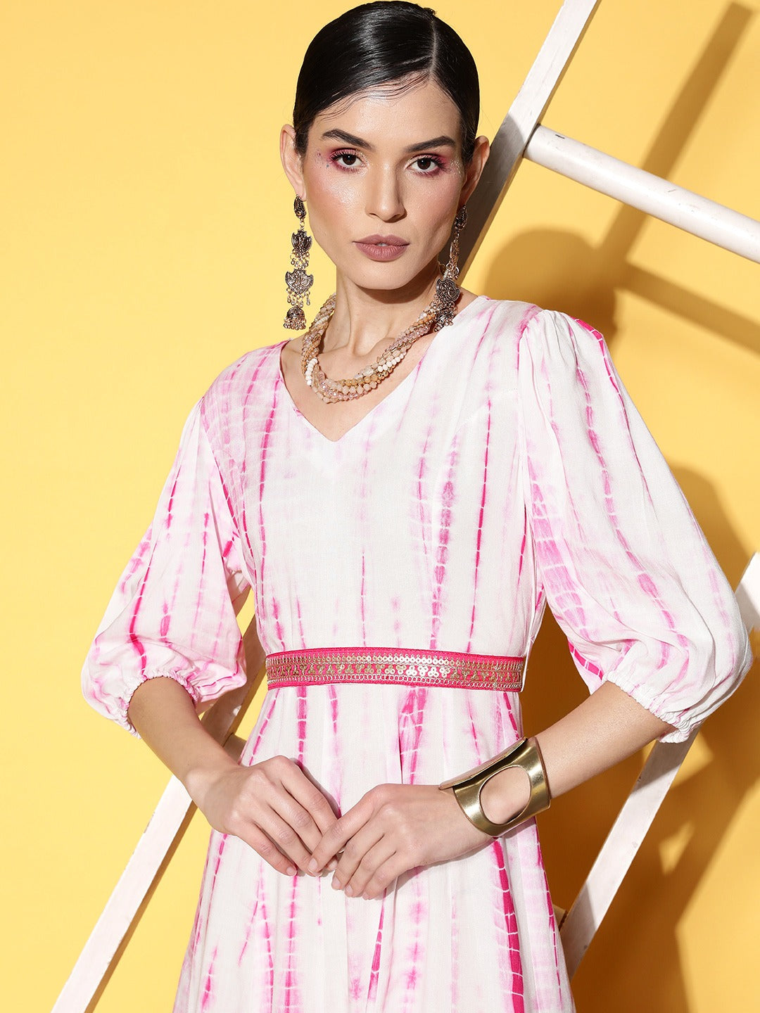 Yufta Pink Midi Dress - Distacart