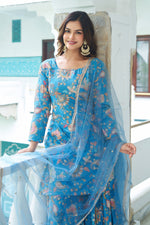 Thumbnail for Teeya Creation Multi Color Chinnon Silk With Heavy Embroidery With Positiona Print Fully Stitched Sharara Suit - Distacart