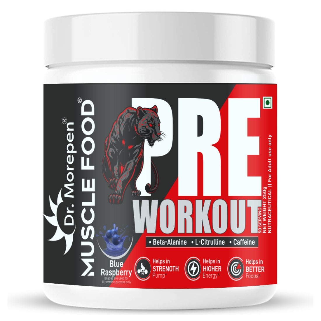 Dr. Morepen Muscle Food Pre-Workout (Blue Raspberry)