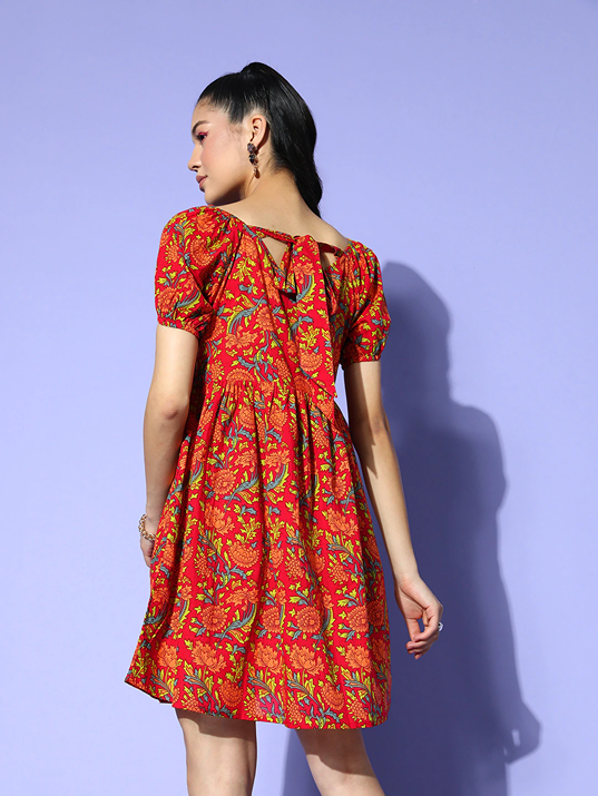 Yufta Printed A-Line Dress - Distacart