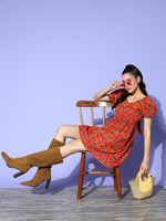 Thumbnail for Yufta Printed A-Line Dress - Distacart