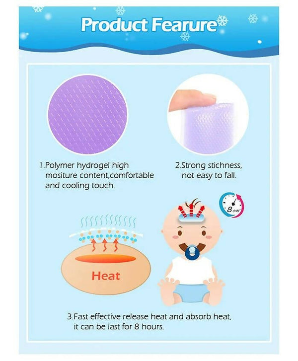 AHC Baby & Kids Cooling Gel Patch For Fever Colour changing Patch - 4 Pcs - Distacart