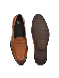 Thumbnail for House of Pataudi Men Textured Formal Loafers