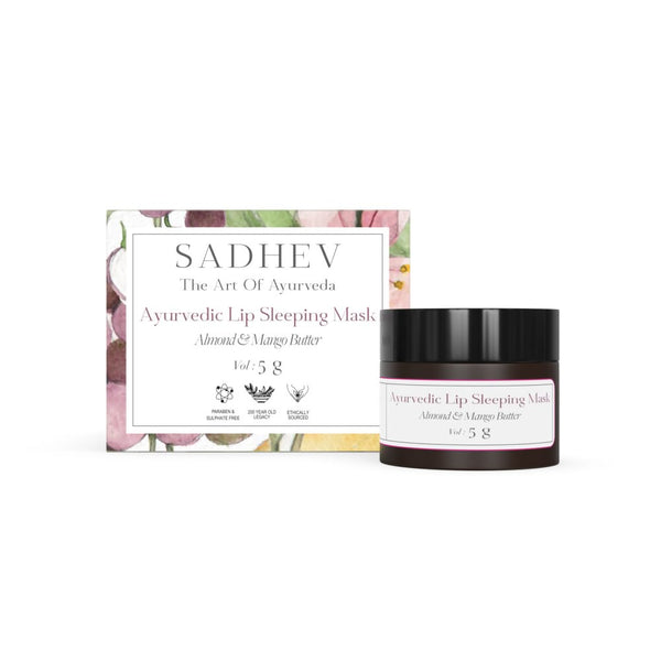 Sadhev Ayurvedic Lip Sleeping Mask With Almong & Mango Butter - Distacart
