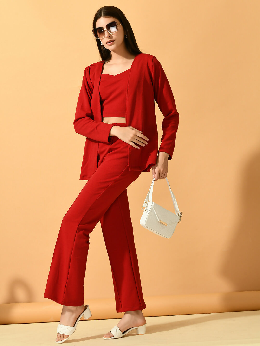Myshka Women's Red Solid Solid Jacket - Distacart