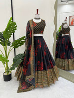 Thumbnail for Prazu Fashion Black Organza Digital Printed Lehenga Choli