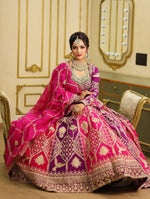 Thumbnail for Prazu Fashion Violet Georgette Thread Sequence Wedding Lehenga Choli