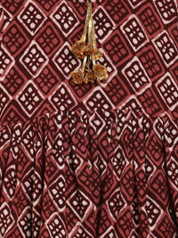 Thumbnail for Ahalyaa Maroon Rayon Printed Kurta Palazzo Sets for Kids For Girls - Distacart