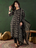 Thumbnail for Sangria Printed Pure Cotton Kurta Set With Dupatta - Distacart