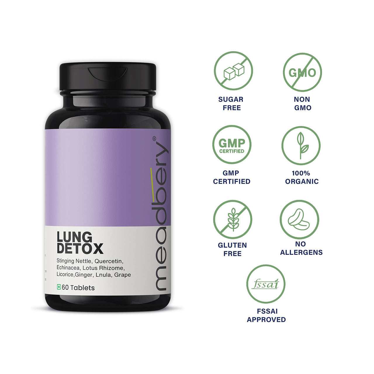 Meadbery Lung Detox Tablets - Distacart
