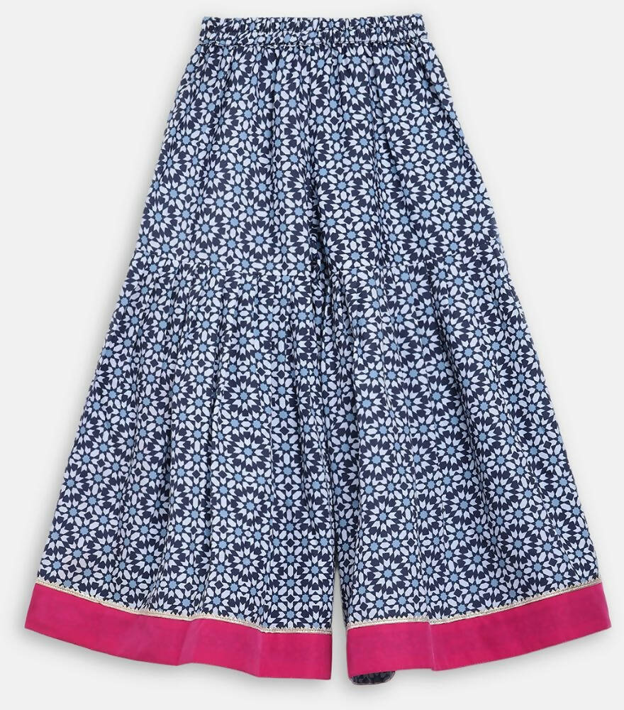 Ahalyaa Multi Crepe Printed Kids Kurta Sharara Set With Dupatta For Girls - Distacart