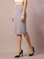 Thumbnail for Myshka Women's Lavender Solid Knee Length Party Embellished Skirts - Distacart