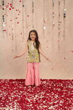 Thumbnail for Lil Drama Girls kurta with sharara set - Yellow - Distacart