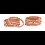 Thumbnail for Afast Bridal Wedding & Party Fashionable Colorful Glass Bangle/Kada Set, Pack Of 8 - Pink - Distacart