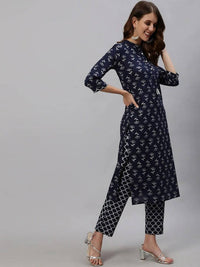 Thumbnail for Anubhutee Blue Printed Kurta with Trousers & Dupatta - Distacart