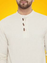 Thumbnail for Even Apparels Men's Pure Cotton Cream Kurta - Distacart