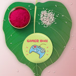 Thumbnail for Indianvibez Gamer Bhai Metal Rakhi with Fridge Magnet - Kids Rakhi