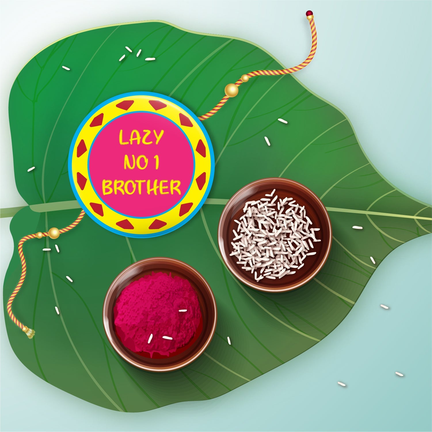 Indianvibez Lazy No 1 Brother Metal Rakhi with Fridge Magnet - Kids Rakhi