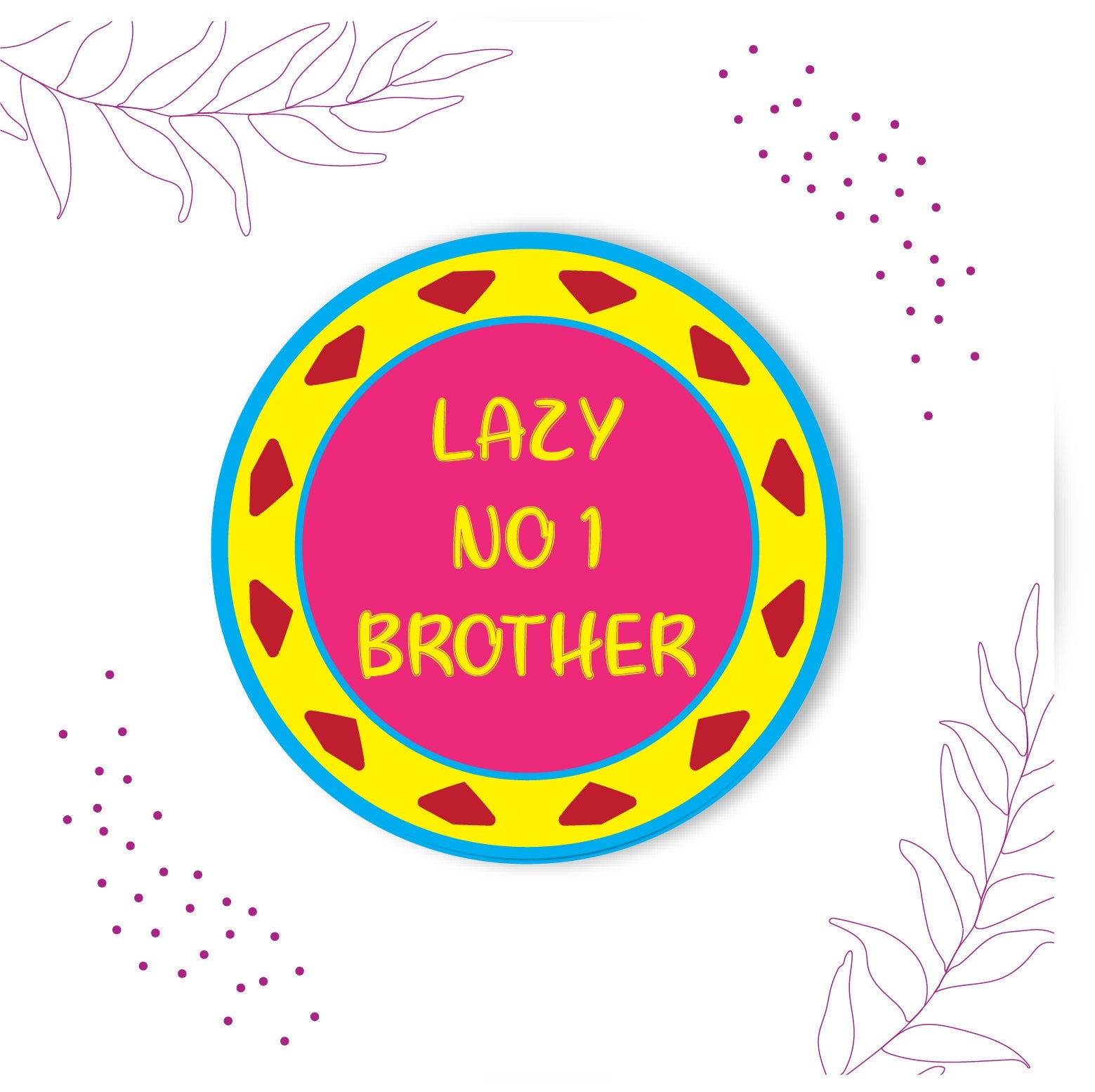 Indianvibez Lazy No 1 Brother Metal Rakhi with Fridge Magnet - Kids Rakhi