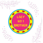 Thumbnail for Indianvibez Lazy No 1 Brother Metal Rakhi with Fridge Magnet - Kids Rakhi