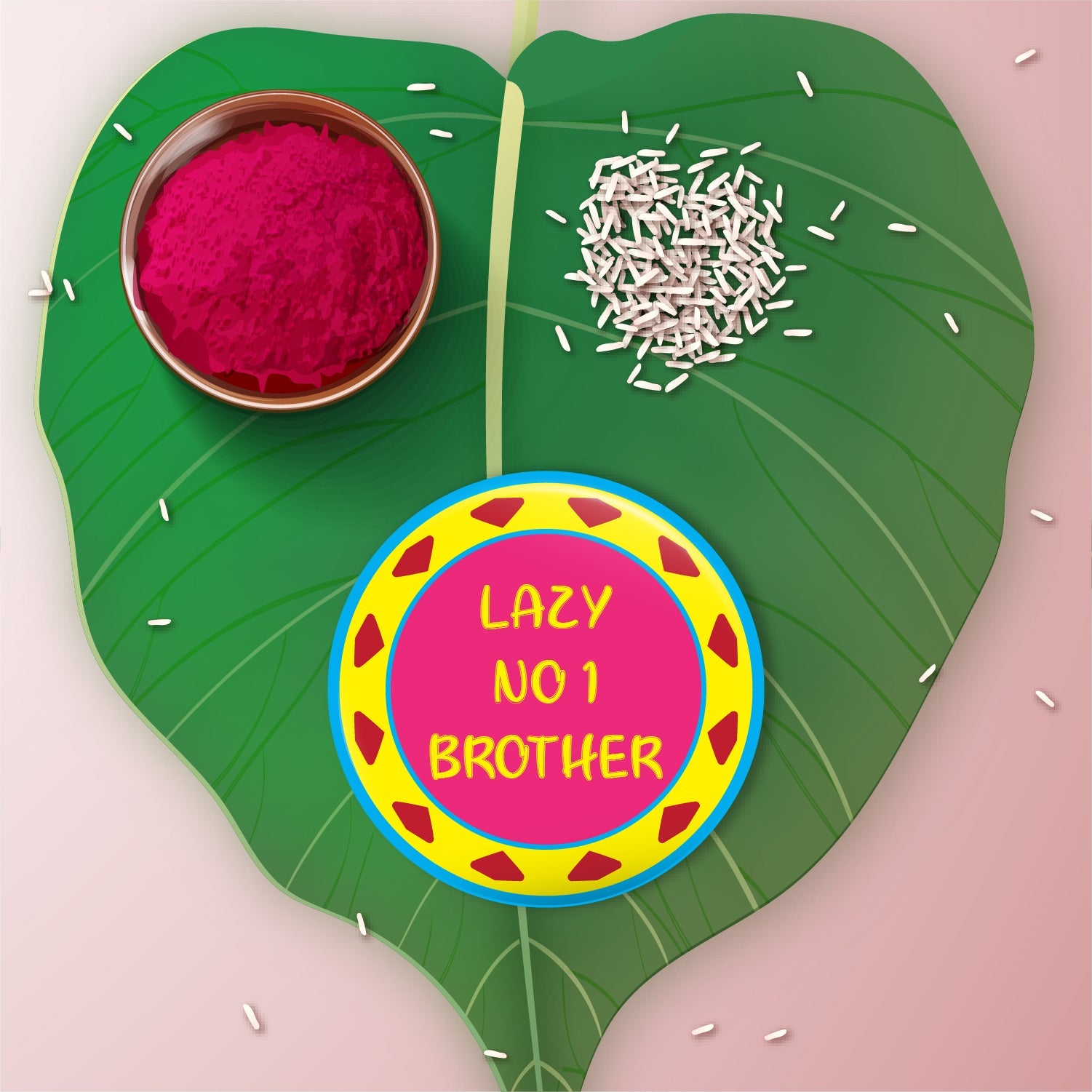 Indianvibez Lazy No 1 Brother Metal Rakhi with Fridge Magnet - Kids Rakhi