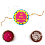 Thumbnail for Indianvibez Lazy No 1 Brother Metal Rakhi with Fridge Magnet - Kids Rakhi
