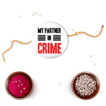 Thumbnail for Indianvibez Partner in Crime Metal Rakhi with Fridge Magnet - Kids Rakhi