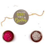 Thumbnail for Indianvibez There is no Buddy Like Brother Metal Rakhi with Fridge Magnet - Kids Rakhi