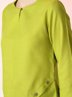Thumbnail for Myshka Women's Green Solid Top - Distacart