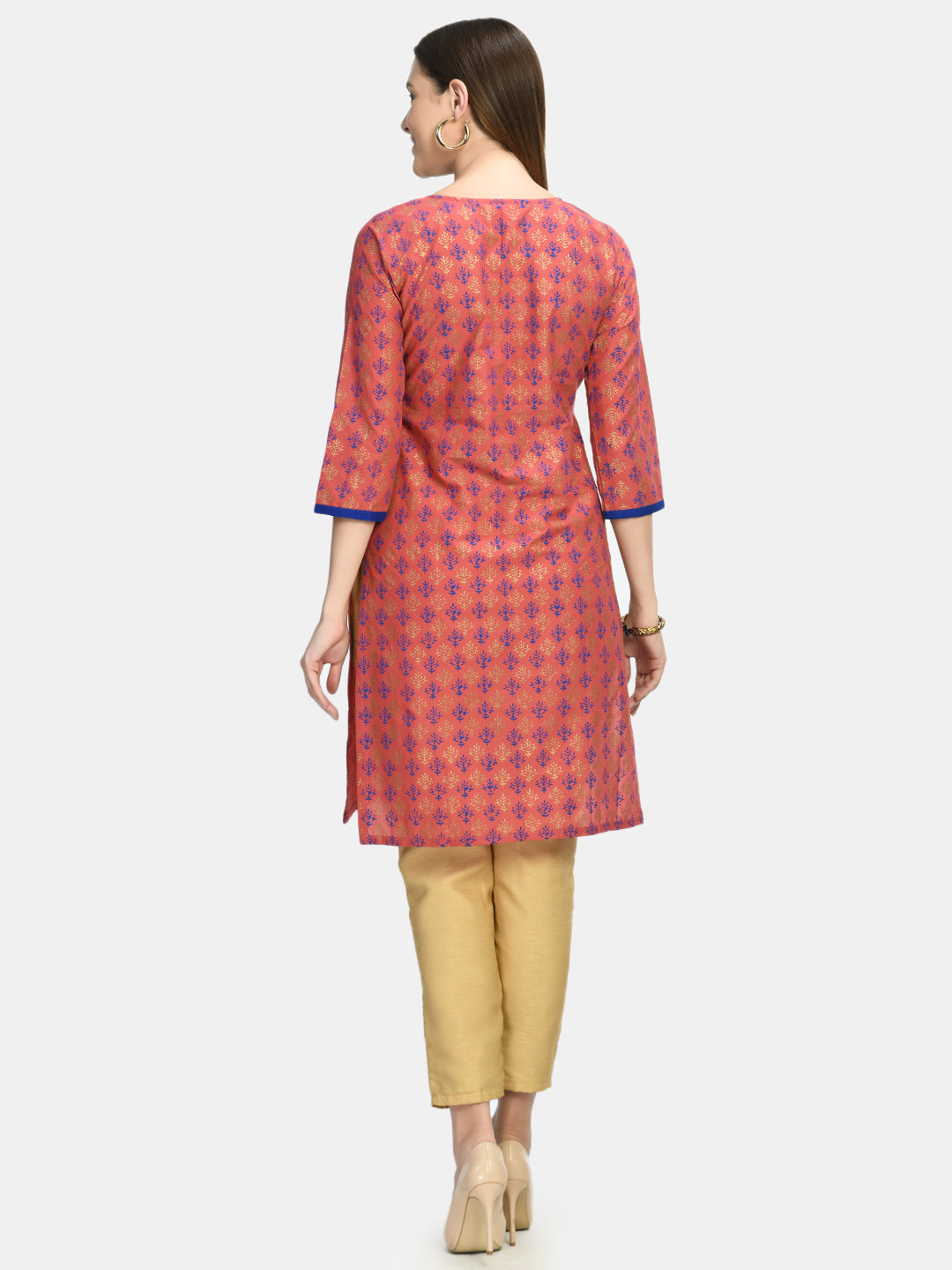 Women Old Rose Hand block Printed Kurta - Rasiya