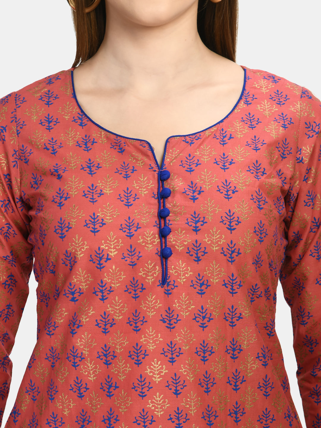 Women Old Rose Hand block Printed Kurta - Rasiya