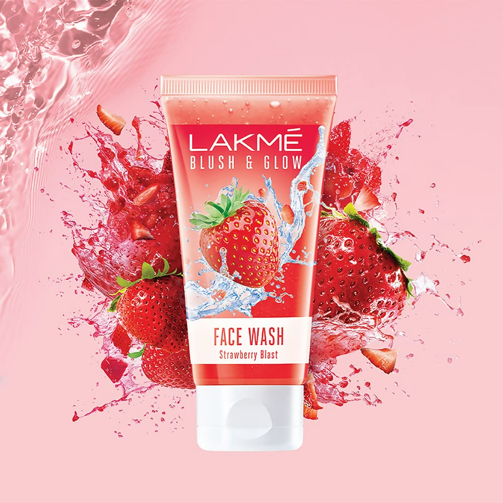 Lakme Blush & Glow Strawberry Freshness Gel Face Wash - Distacart