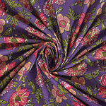 Thumbnail for Rudra Bazaar Purple 210 TC Cotton Double King Bedsheet With 2 Pillow Covers - Distacart