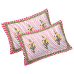 Thumbnail for Rudra Bazaar Red 210 TC Cotton Double King Bedsheet With 2 Pillow Covers - Distacart