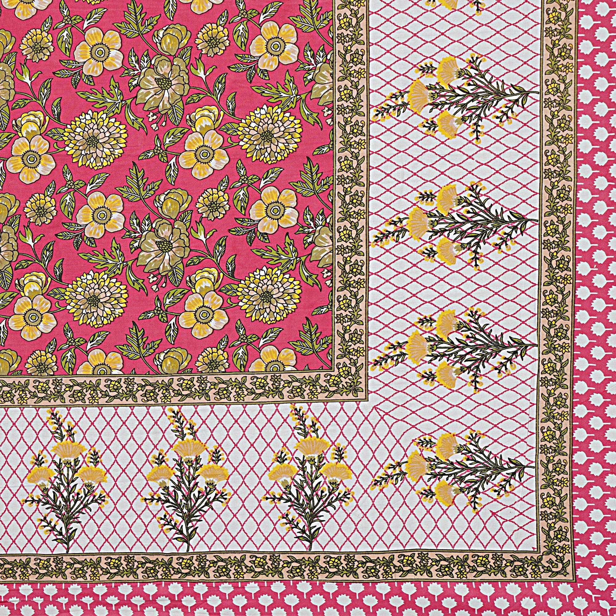 Rudra Bazaar Red 210 TC Cotton Double King Bedsheet With 2 Pillow Covers - Distacart