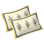 Thumbnail for Rudra Bazaar Yellow 210 TC Cotton Double King Bedsheet With 2 Pillow Covers - Distacart