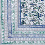 Thumbnail for Rudra Bazaar Turquoise Blue 210 TC Cotton Double King Bedsheet With 2 Pillow Covers - Distacart