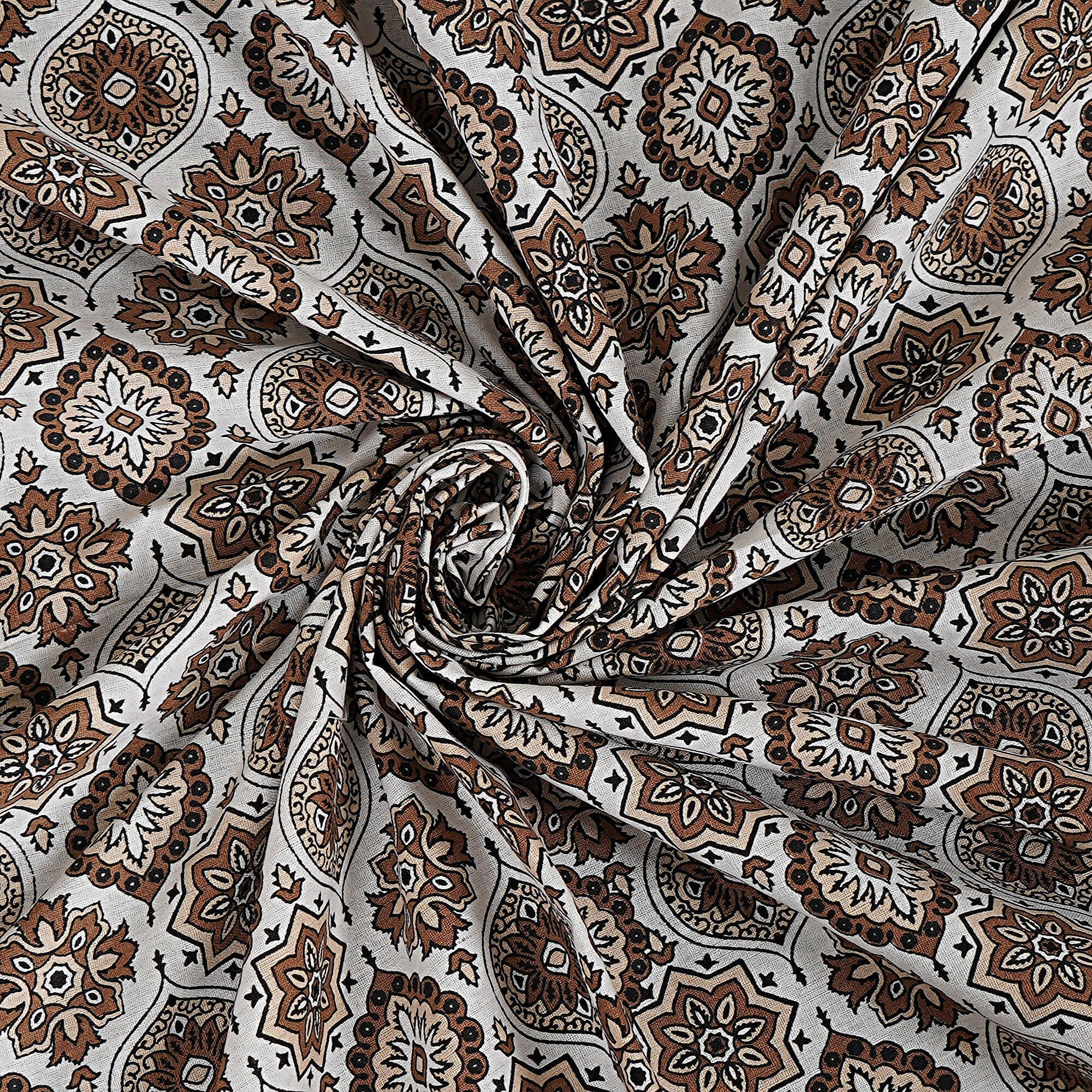 Rudra Bazaar Brown 210 TC Cotton Double King Bedsheet With 2 Pillow Covers - Distacart