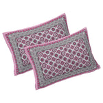 Thumbnail for Rudra Bazaar Pink 210 TC Cotton Double King Bedsheet With 2 Pillow Covers - Distacart