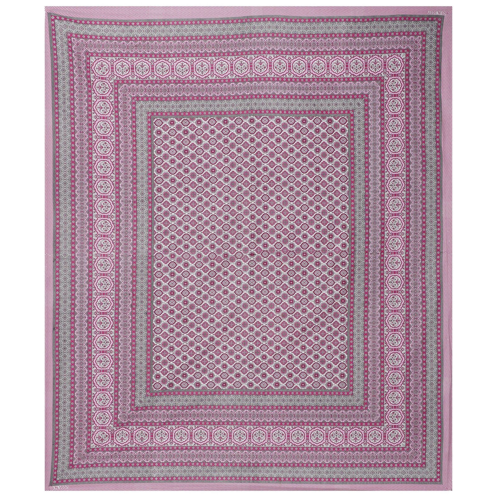 Rudra Bazaar Pink 210 TC Cotton Double King Bedsheet With 2 Pillow Covers - Distacart