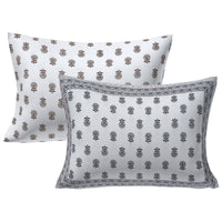 Thumbnail for Rudra Bazaar Grey 210 TC Cotton Double King Bedsheet With 2 Pillow Covers