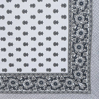 Thumbnail for Rudra Bazaar Grey 210 TC Cotton Double King Bedsheet With 2 Pillow Covers