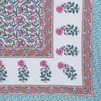 Thumbnail for Rudra Bazaar Sea Green 210 TC Cotton Double King Bedsheet With 2 Pillow Covers