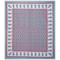 Thumbnail for Rudra Bazaar Sea Green 210 TC Cotton Double King Bedsheet With 2 Pillow Covers