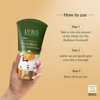 Thumbnail for Lotus Botanicals Ubtan De-Tan Radiance Face Wash Infused with 24K Gold Rejuvenated Skin