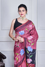 Thumbnail for Morchari Multicolour Cotton Handloom Mirror Work Saree Unstitched Blouse