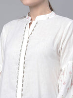Thumbnail for Ahalyaa Women Off White Pure Cotton Printed Tunic - Distacart